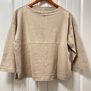 Muji Japanese Heavyweight Boat Neck Shirt Tan